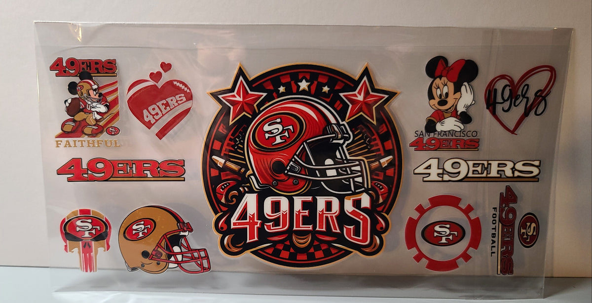 Red and Gold Pro Football Miners Mascot UV DTF 16oz Cup Wrap – Ready to Apply
