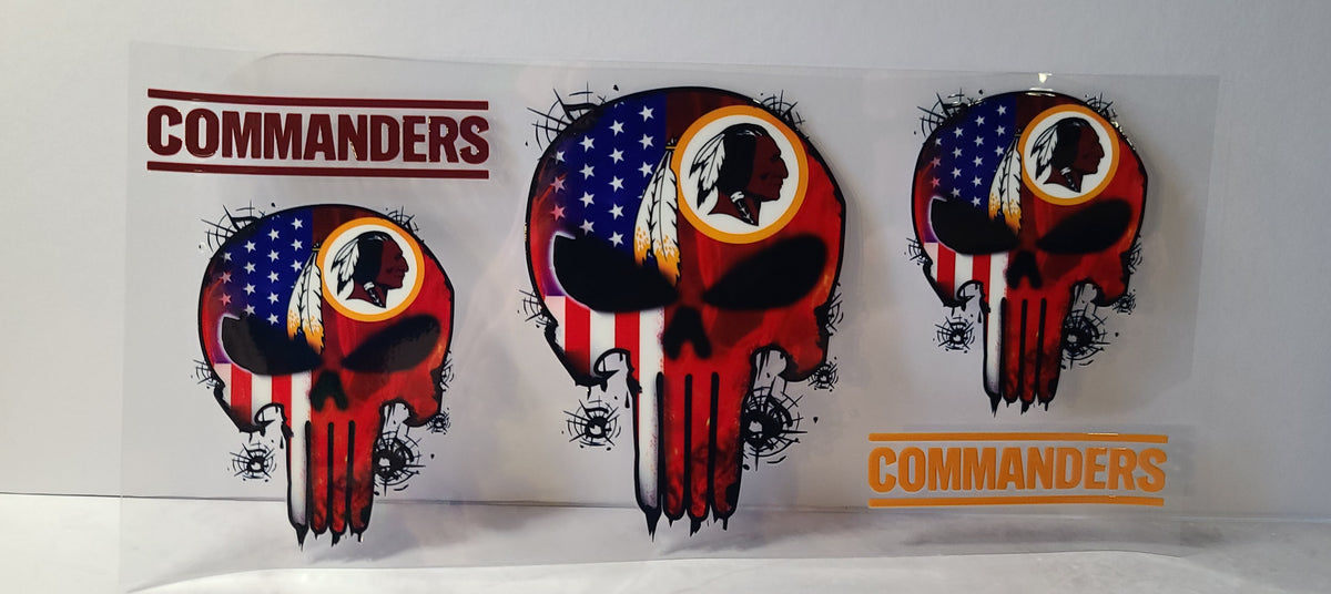 Burgundy and Gold Pro Football Legacy Team UV DTF 16oz Cup Wrap Design 2 – Ready to Apply