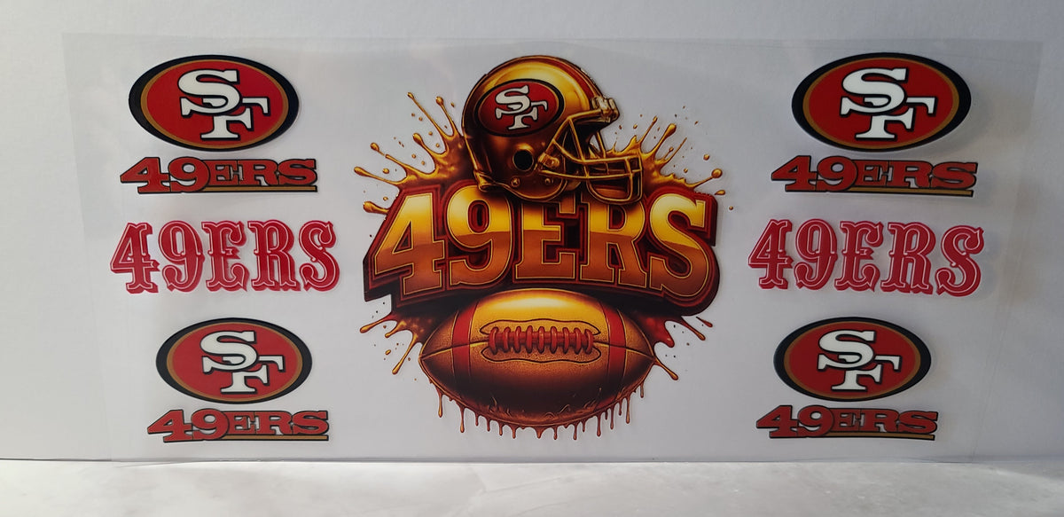 Red and Gold Pro Football Miners Mascot UV DTF 16oz Cup Wrap Design 2 – Ready to Apply
