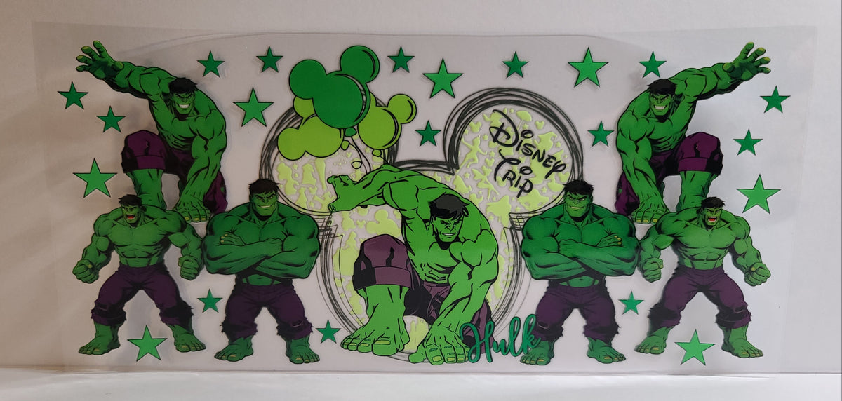 Green Rage Monster UV DTF 16oz Cup Wrap Design 3 – Ready to Apply