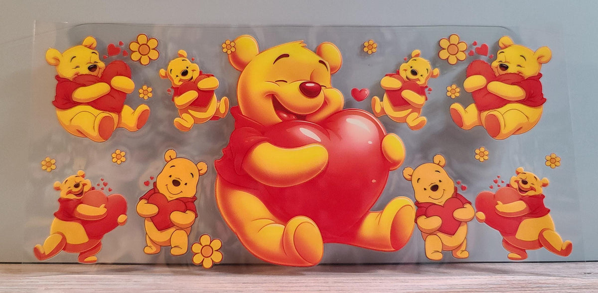Honey-Loving Bear UV DTF 16oz Cup Wrap Design 5 – Ready to Apply