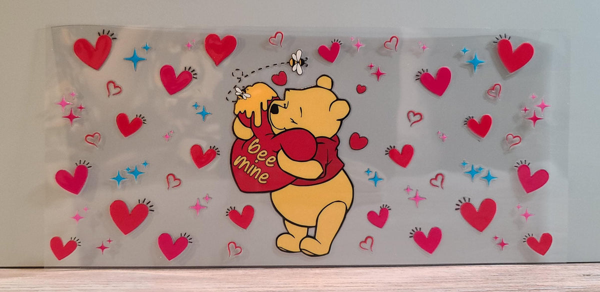 Honey-Loving Bear UV DTF 16oz Cup Wrap Design 2 – Ready to Apply
