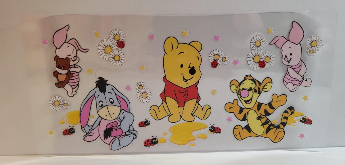 Honey-Loving Bear and Friends UV DTF 16oz Cup Wrap – Ready to Apply