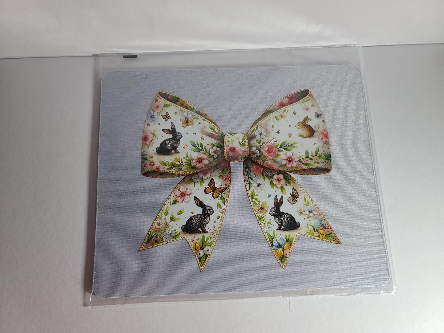 Rabbit and butterfly rubber mousepad