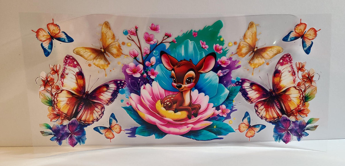 Gentle Forest Fawn UV DTF 16oz Cup Wrap – Ready to Apply
