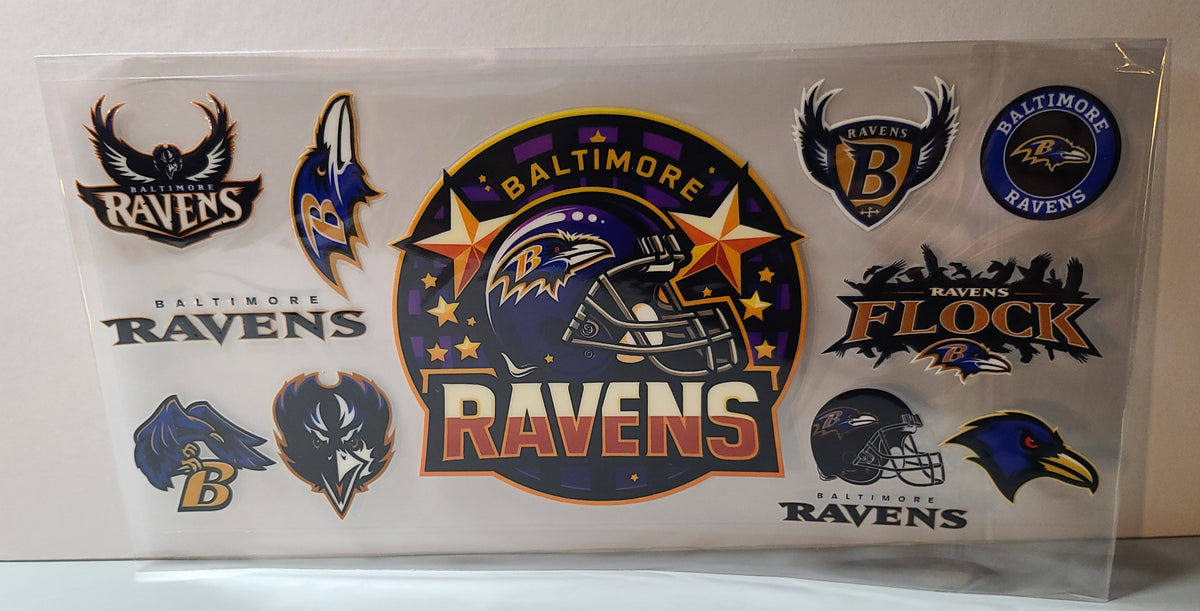 Baltimore Purple and Black Football Fan UV DTF 16oz Cup Wrap – Ready to Apply