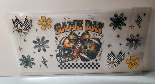 Green and Gold Pro Football Packers Mascot UV DTF 16oz Cup Wrap – Ready to Apply