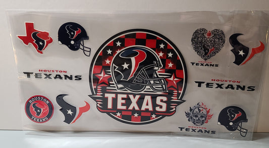 Navy Blue and Red Pro Football Bull Mascot UV DTF 16oz Cup Wrap – Ready to Apply