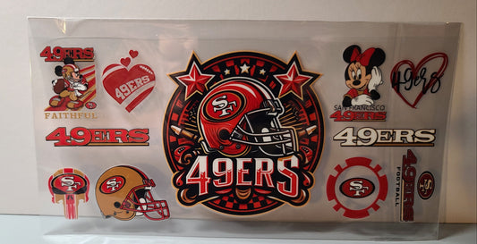 Red and Gold Pro Football Miners Mascot UV DTF 16oz Cup Wrap – Ready to Apply
