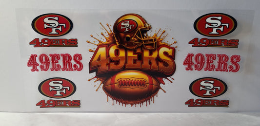 Red and Gold Pro Football Miners Mascot UV DTF 16oz Cup Wrap Design 2 – Ready to Apply