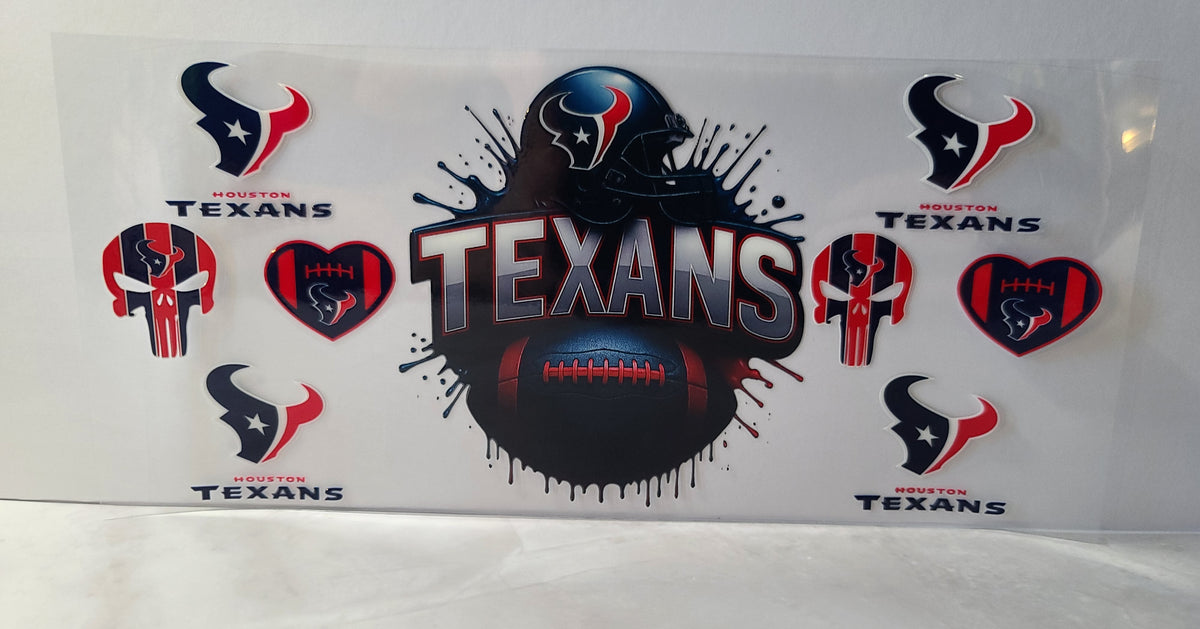 Navy Blue and Red Pro Football Bull Mascot UV DTF 16oz Cup Wrap Design 2 – Ready to Apply