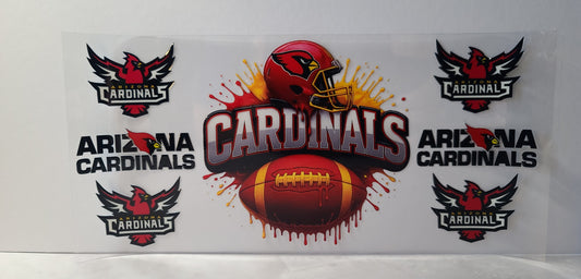 Arizona Red and Black Football Fan UV DTF 16oz Cup Wrap – Ready to Apply