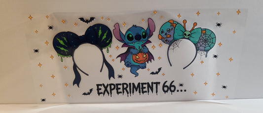 Blue Alien Experiment in Orange Jumpsuit Halloween UV DTF 16oz Cup Wrap – Ready to Apply