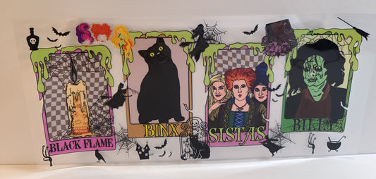 Hocus Pocus Sanderson Sisters Halloween UV DTF 16oz Cup Wrap – Ready to Apply
