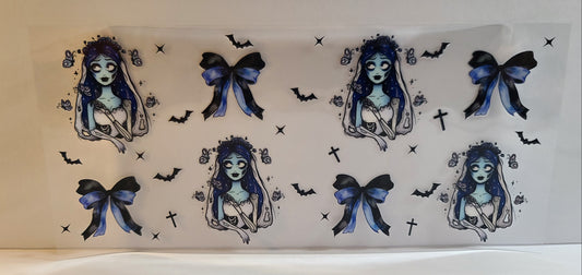 Pale Gothic Matriarch Halloween UV DTF 16oz Cup Wrap – Ready to Apply