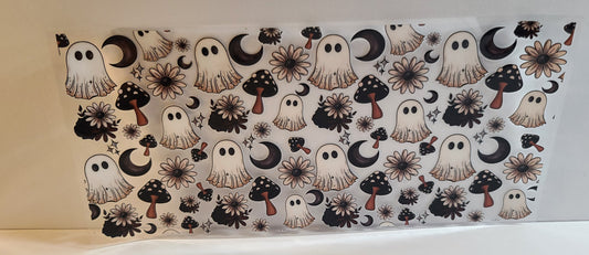 Spooky Ghosts Halloween UV DTF 16oz Cup Wrap Design 2 – Ready to Apply