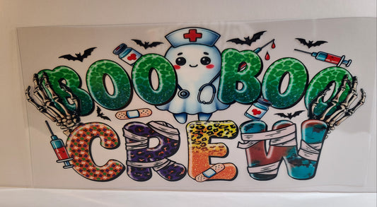 Boo Boo Crew Ghost Squad Halloween UV DTF 16oz Cup Wrap – Ready to Apply