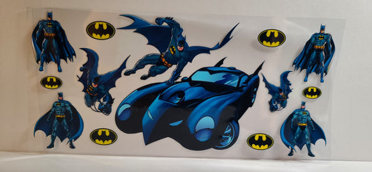 Dark Knight Bat Hero UV DTF 16oz Cup Wrap – Ready to Apply