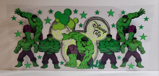 Green Rage Monster UV DTF 16oz Cup Wrap Design 3 – Ready to Apply