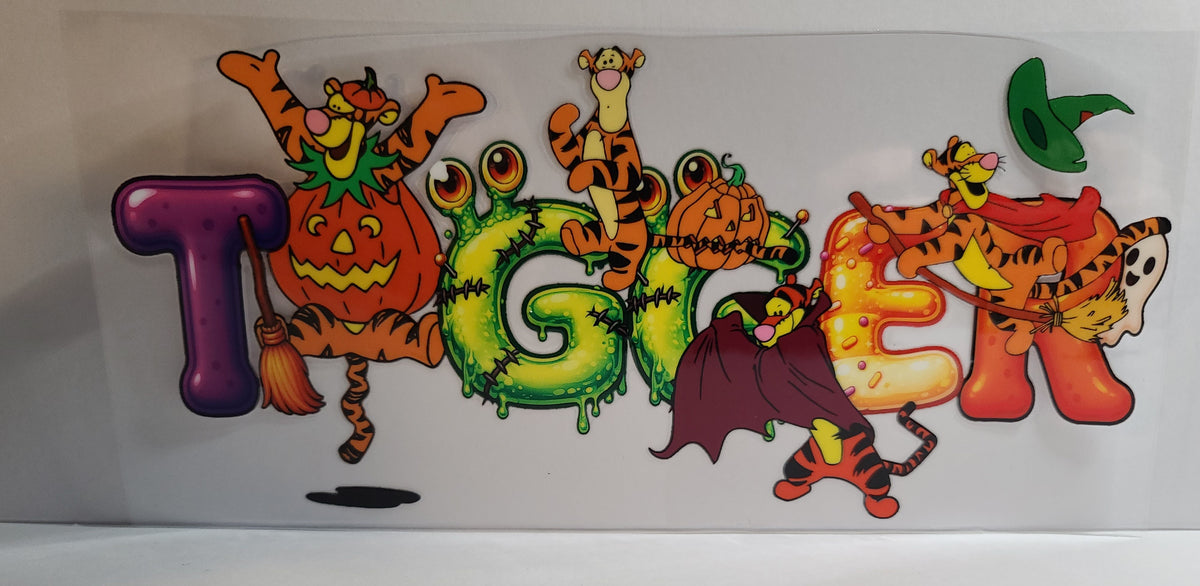 Honey Bear & Striped Tiger Halloween UV DTF 16oz Cup Wrap – Ready to Apply