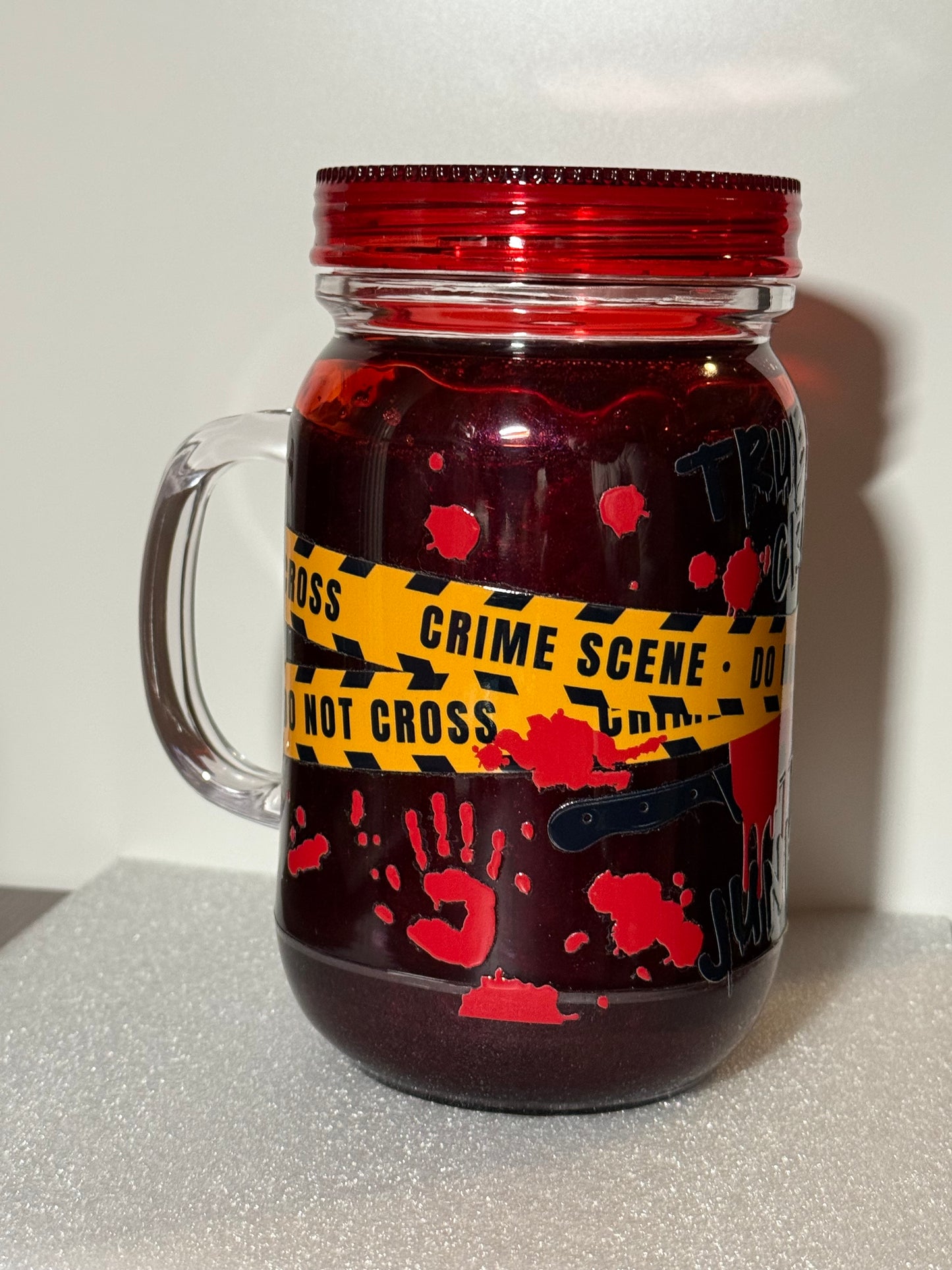 20oz. Crime Scene design snow globe tumbler