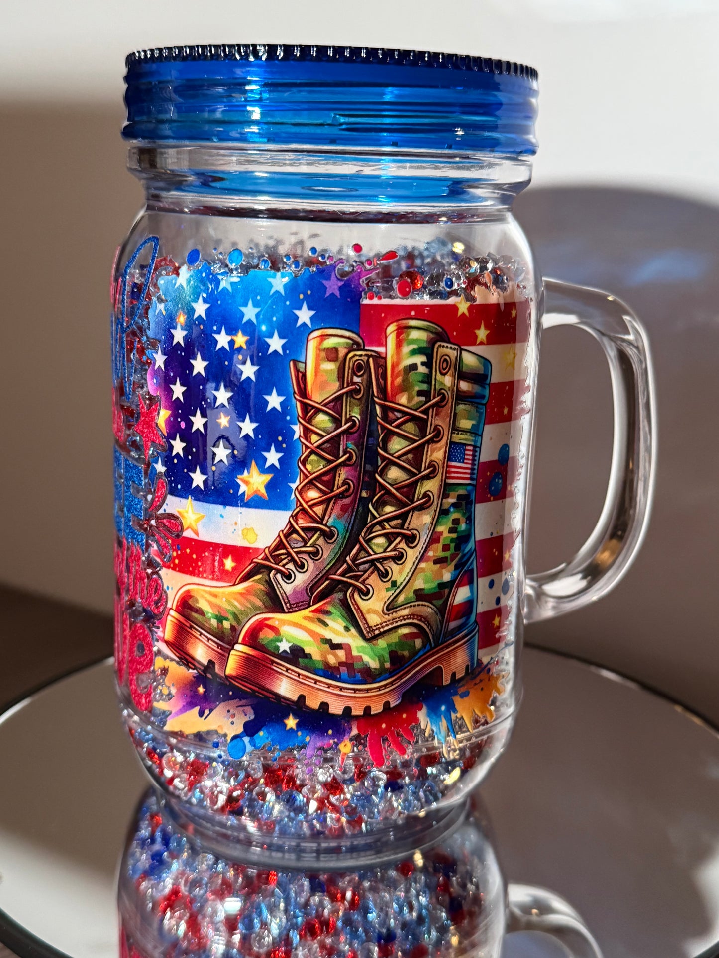 20oz. 4th of July snow globe tumbler
