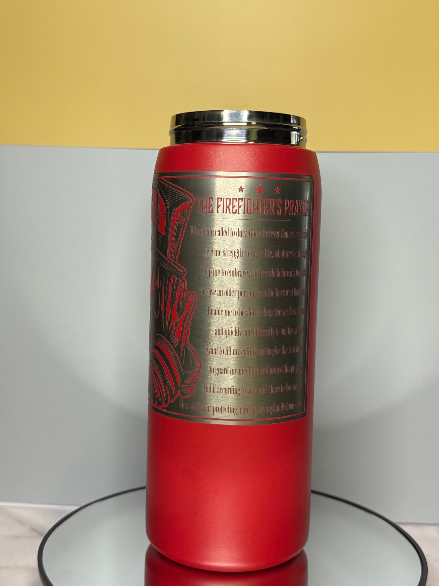 30oz.Owala engraved tumbler - Firefighters Prayer