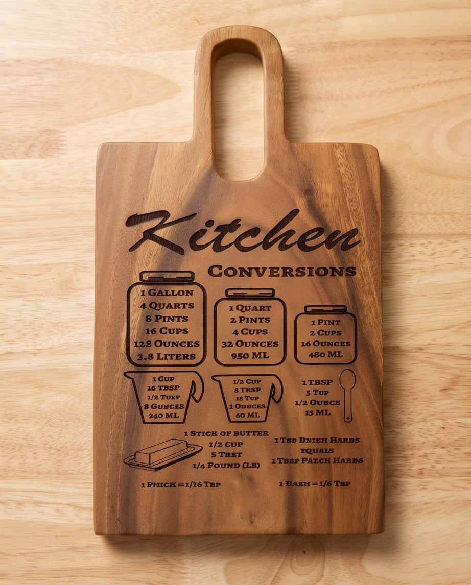 Kitchen Conversions Engraved Wooden Cutting Board