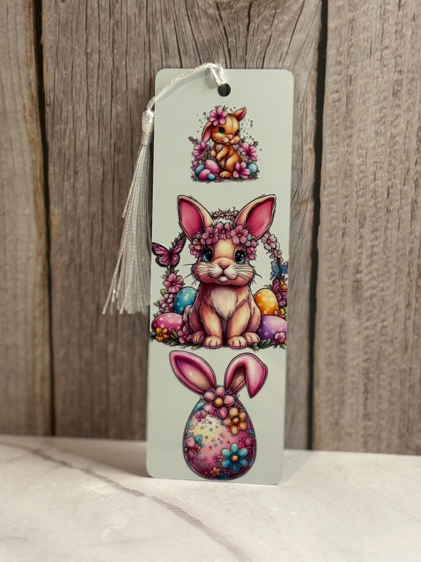 Easter themed double-sided metal bookmark
