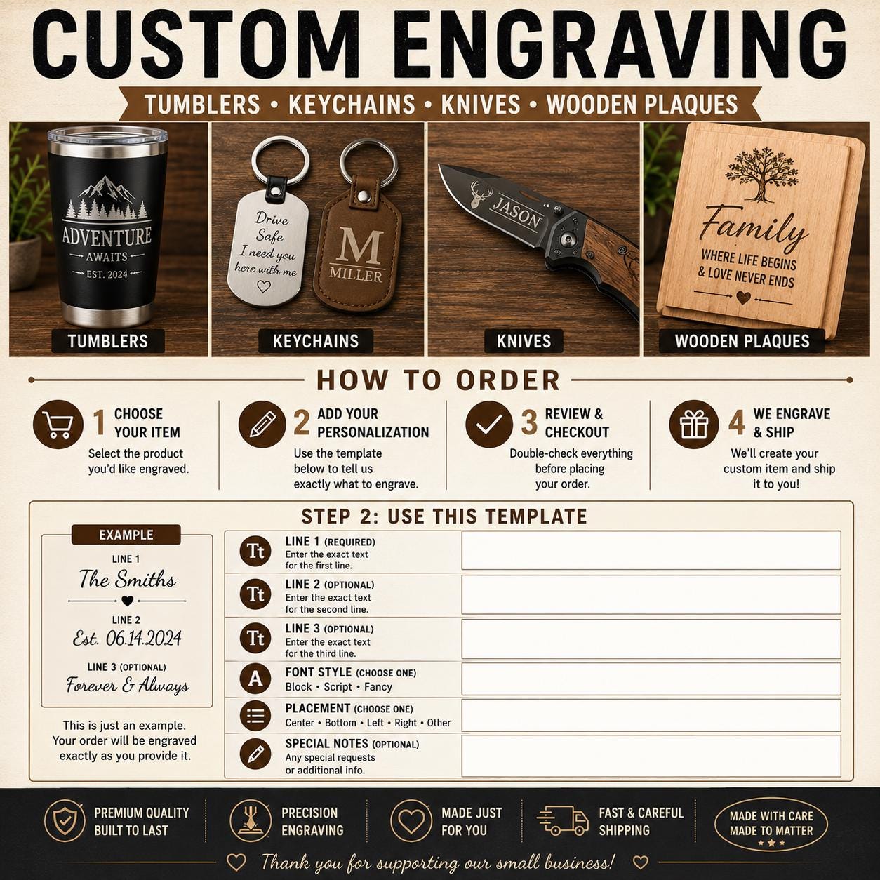 How to Personalize Your Order (Custom Engraving Instructions)