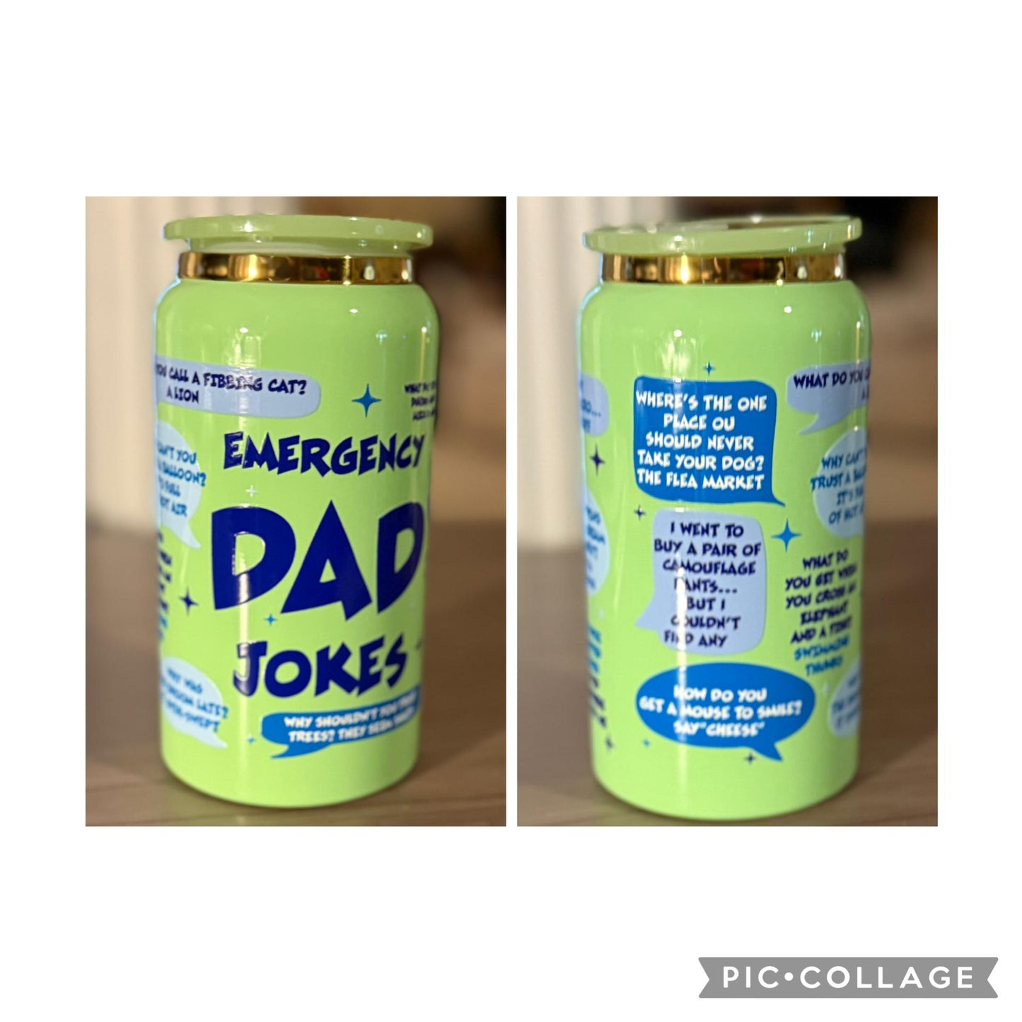 Emergency Dad Jokes - 16oz. can shaped tumbler