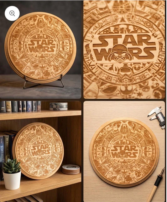 Galactic Wars Engraved Wooden Display Plaque