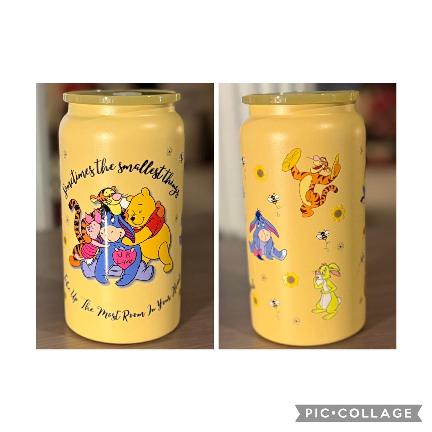 Hundred Acre Friends 16oz. can shaped tumbler with straws