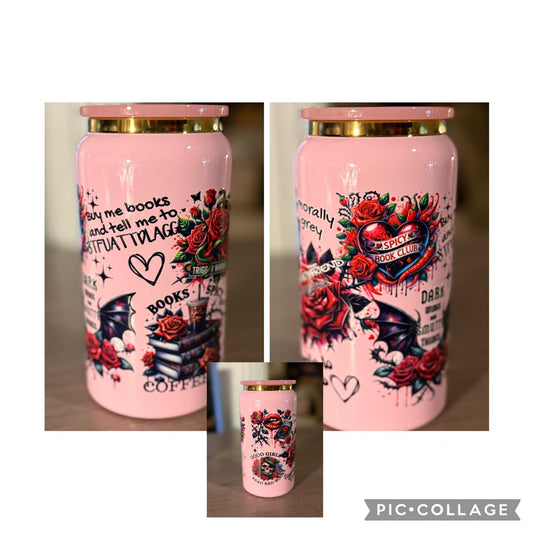 Spicy Book Lovers 16oz. Can Shaped Tumbler