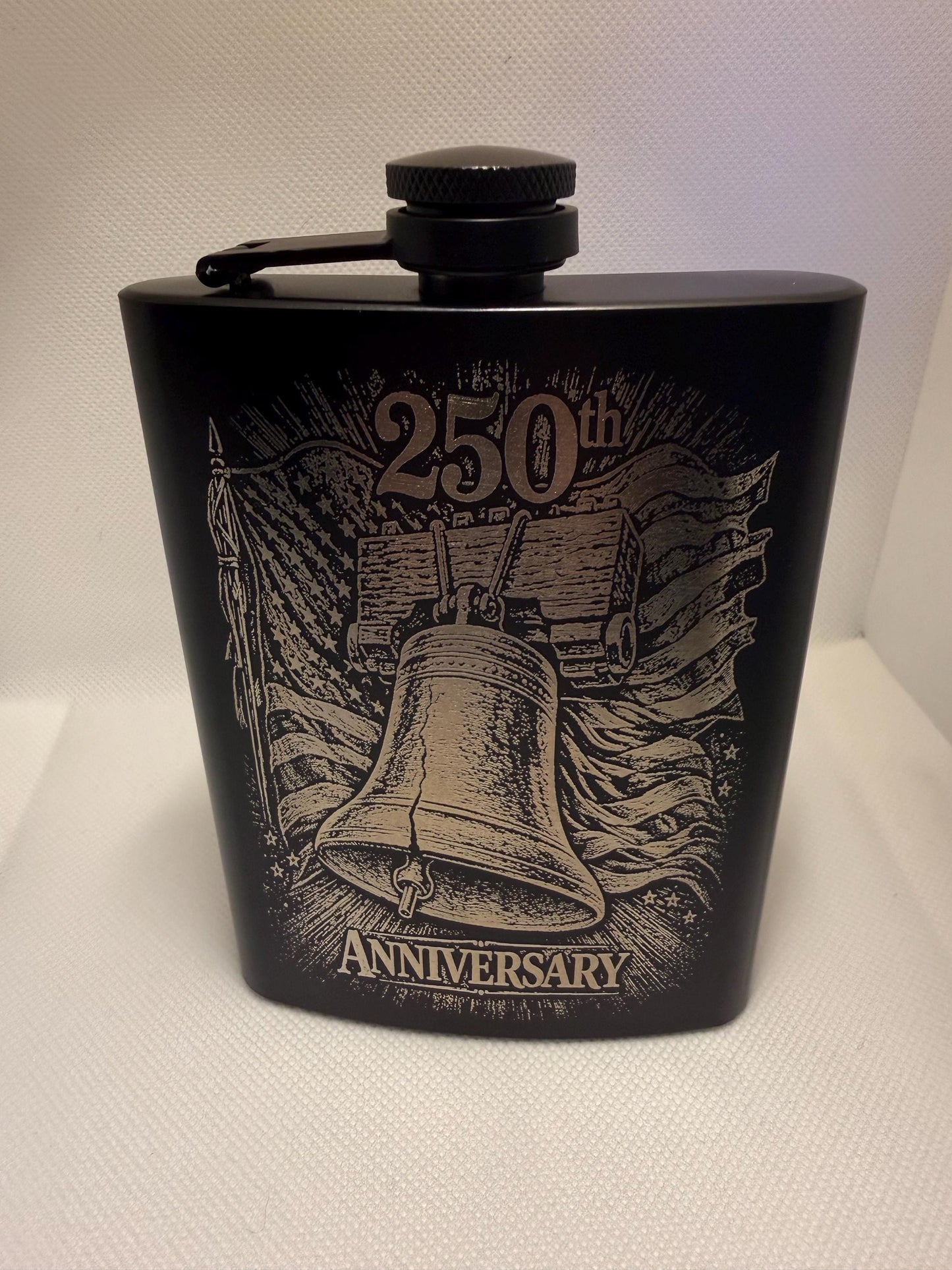 250th Anniversary flask - 8oz. Black