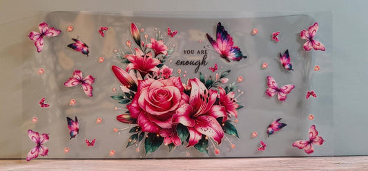 Dreamcatcher Cup Wrap: Sweet Dreams Boho Floral Butterfly Design (16oz cup wrap) FL20