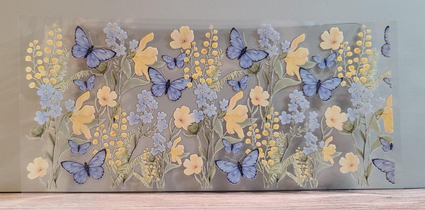 Floral Butterfly 16oz Cup Wrap (FL21)