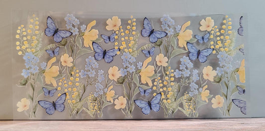 Floral Butterfly 16oz Cup Wrap (FL21)