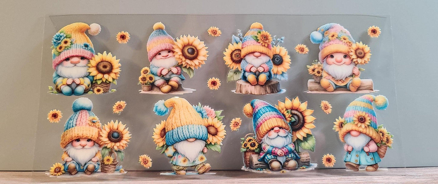 Gnome Sunflower 16oz Cup Wrap (FL07)