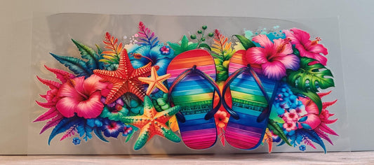 Tropical Flip Flop Flower Cup Wrap (16oz) (FL23)