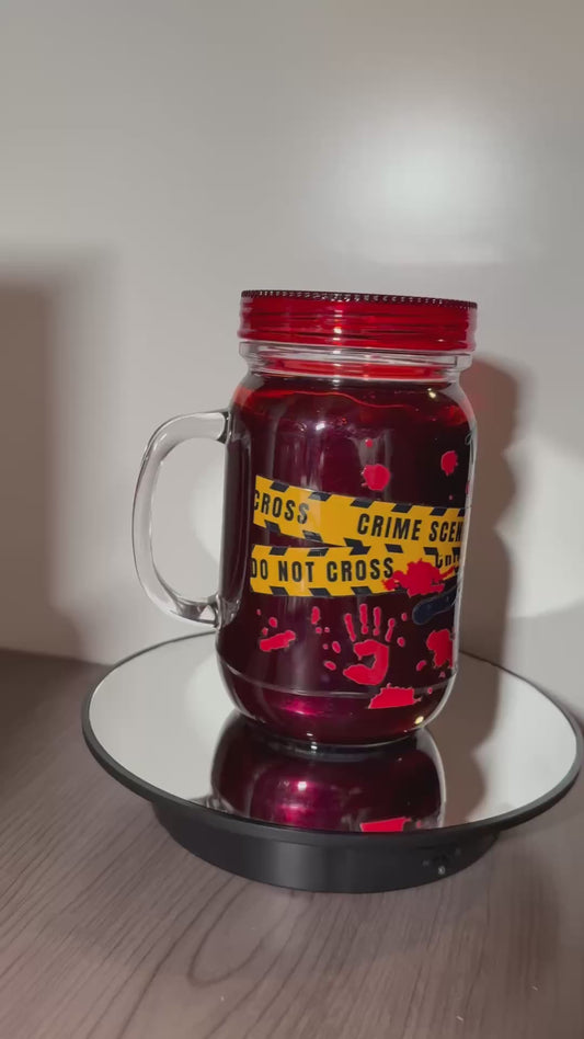 20oz. Crime Scene design snow globe tumbler
