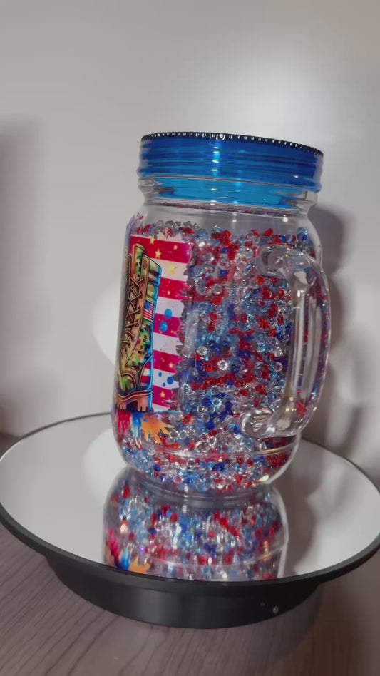 20oz. 4th of July snow globe tumbler